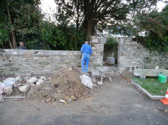 Mur extérieur en pierre de taille